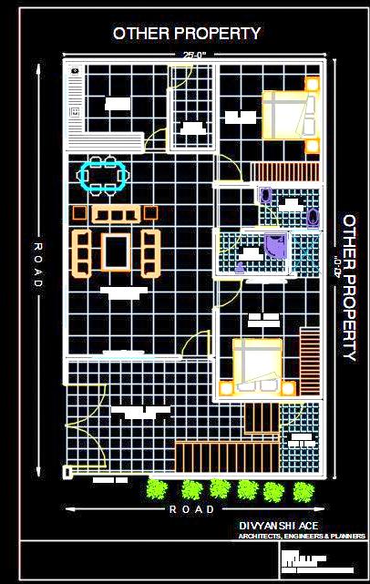 25'x40' House Design DWG Drawing Free Download